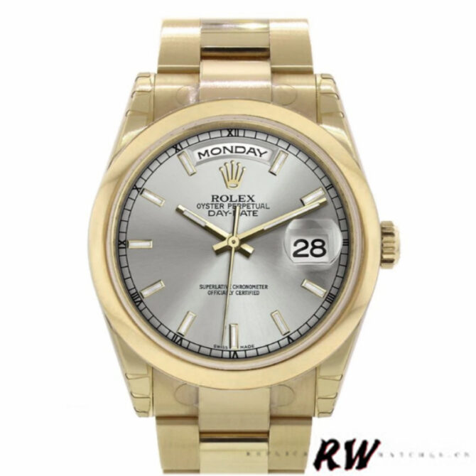 Replica Rolex Day-Date 118209 Black dial 36mm Unisex Watch