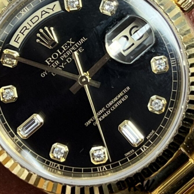 Replica Rolex Day Date 118238 Black Diamond Dial 36mm Mens Watch