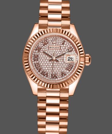 Rolex Datejust 279175 Diamond Paved Dial Fluted Bezel 28mm Lady Replica Watch