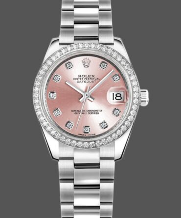 Rolex Datejust 178384 Pink Diamonds Dial Diamond Bezel 31MM Lady Replica Watch