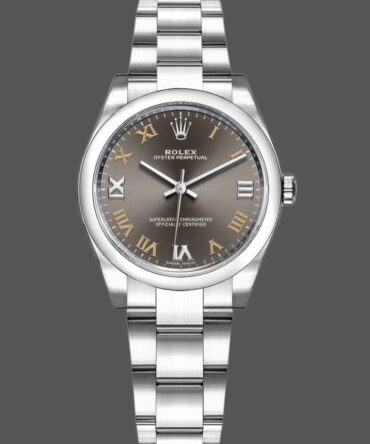Rolex Oyster Perpetual 177200 Dark Grey Dial Domed Bezel 31mm Lady Replica Watch