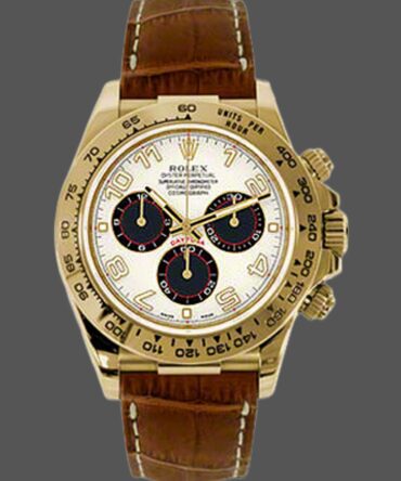 Rolex Daytona 116518 Ivory Dial Brown Leather Strap 40mm Mens Replica Watch