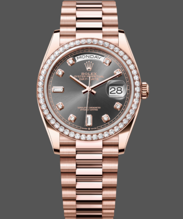 Replica Rolex Day-Date 128345RBR Slate Dial Everose Gold 36MM Unisex Watch