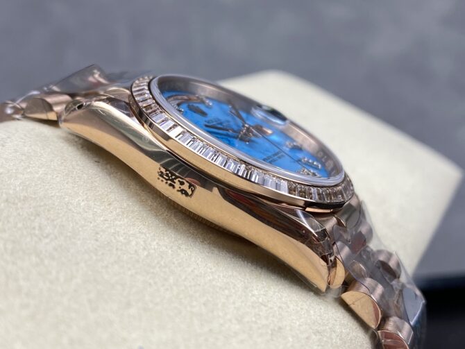 Replica Rolex Day Date Oyster 36 mm Everose Gold Diamonds Bezel M128345RBR 0068