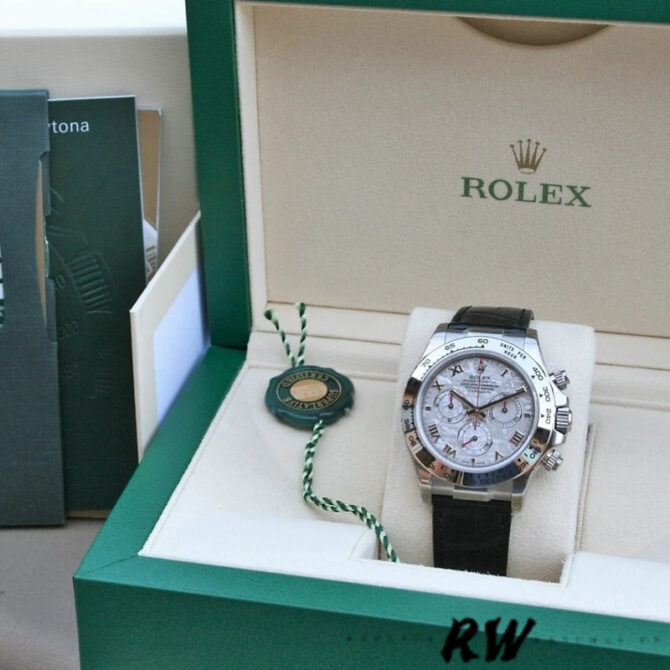 Rolex Daytona 116519 Meteorite Dial Leather strap 40mm Mens Replica Watch