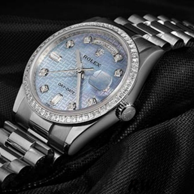 Replica Rolex Day Date 118346 Oxford Motif Diamond Dial 36mm Unisex Watch
