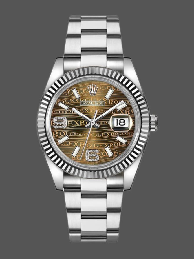 44234 Waves Bronze Diamond Dial 36mm Unisex Replica Watch