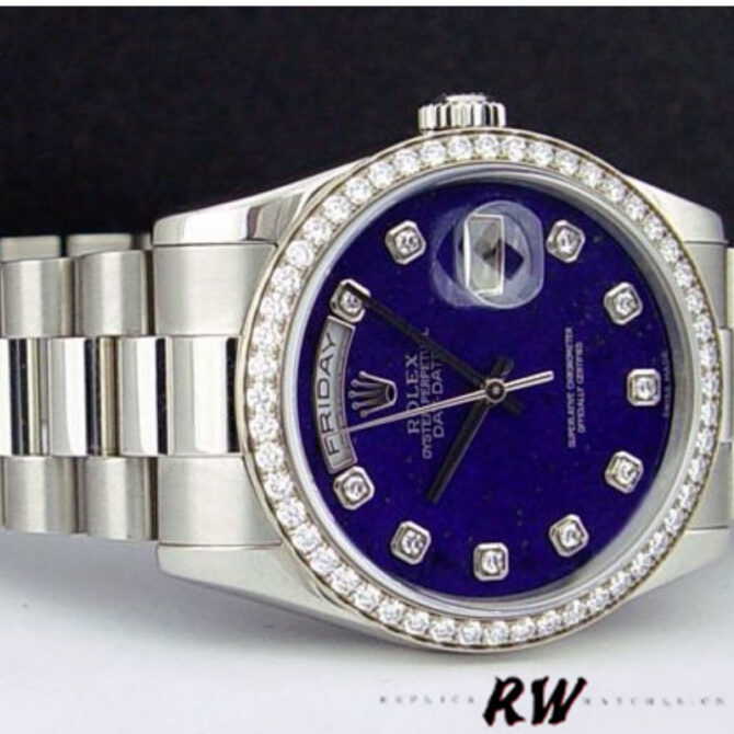 Replica Rolex Day Date 118346 Lapis Lazuli Blue Dial 36mm Unisex Watch