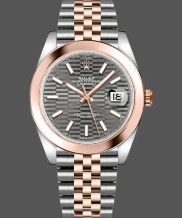 14932301 Rose Gold Slate Grey Fluted Motif Dial 41MM Mens Replica Watch