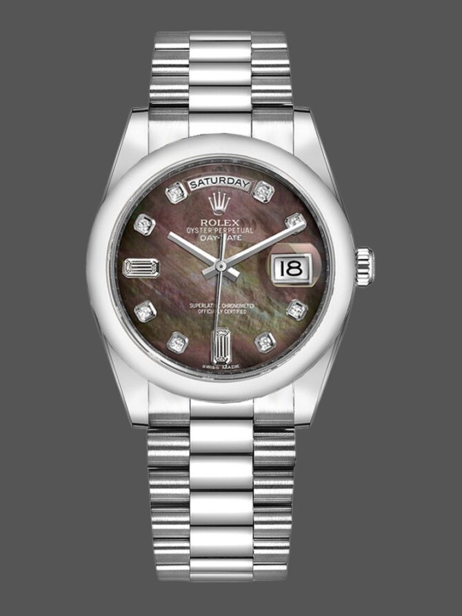 Replica Rolex Day-Date 118209 Black dial 36mm Unisex Watch