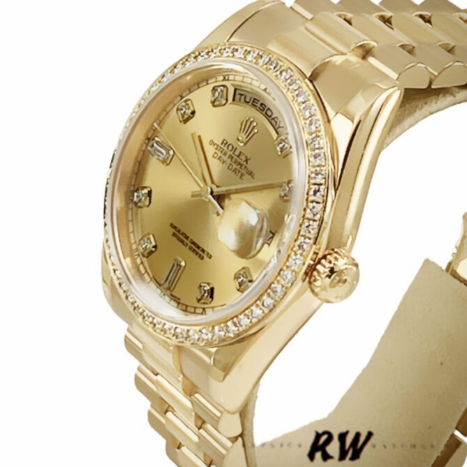 Replica Rolex Day-Date 118239 Rhodium Roman Dial 36mm Unisex Watch
