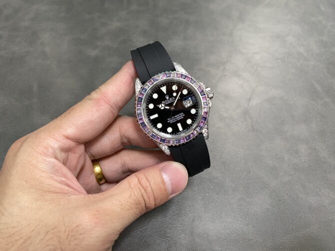 Rolex Yacht Master 40 Gem Set 126679SABR 0002 Black Dial Watch