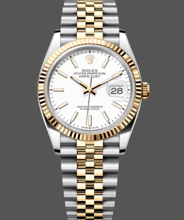 8562119 White Index Dial Fluted Bezel 36MM Unisex Replica Watch