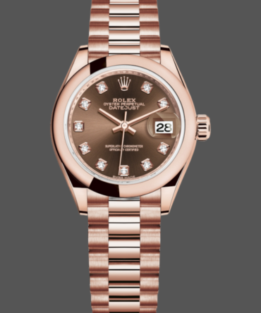 Rolex Datejust 279165 Chocolate Brown Dial Diamond Domed Bezel 28mm Lady Replica Watch