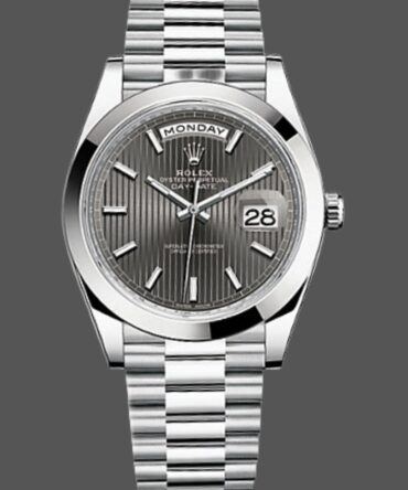 Replica Rolex Day-Date 228206 Dark Rhodium Grey Dial Platinum 40MM Mens Watch