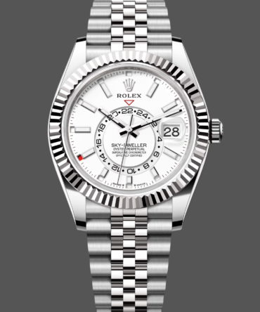 Rolex Sky Dweller 42 White Dial Fluted Bezel M336934 0004 Men's Watch