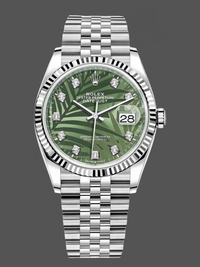 8511234 Olive Green Palm Motif Dial 36MM Unisex Replica Watch