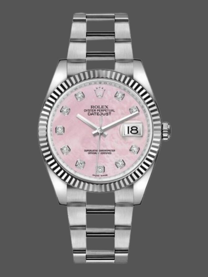 4512234 Mother of Pearl Pink Diamond Dial 36mm Lady Replica Watch