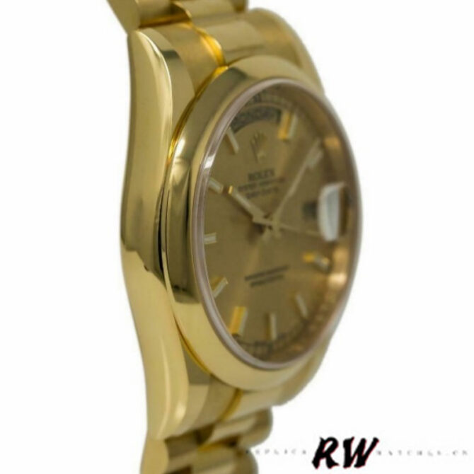 Replica Rolex Day-Date 118208 Yellow Gold Champagne Dial 36mm Unisex Watch