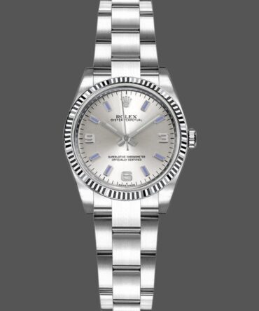 Rolex Oyster Perpetual 176234 Silver Dial Blue Baton 26MM Lady Replica Watch