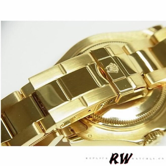 Rolex Yacht-Master 169628 Yellow Gold Black MOP Dial 29MM Lady Replica Watch