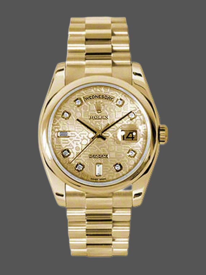 Replica Rolex Day-Date 118209 Black dial 36mm Unisex Watch