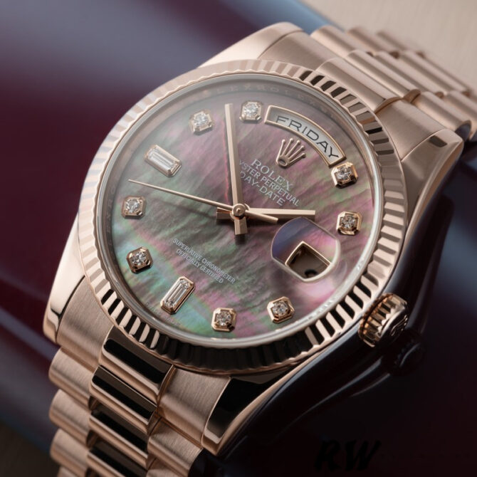 Replica Rolex Day-Date 118209 Black dial 36mm Unisex Watch