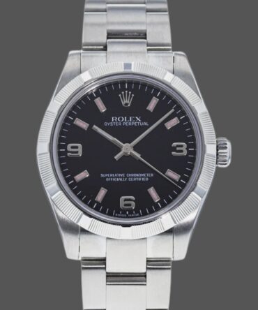 Rolex Oyster Perpetual 177210 Black Dial Pink Baton 31mm Lady Replica Watch