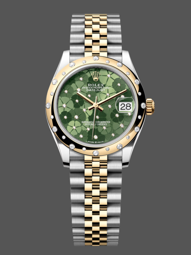 Replica Watch 43RBR 0032 Green Floral Motif Dial Jubilee Ladies Watch
