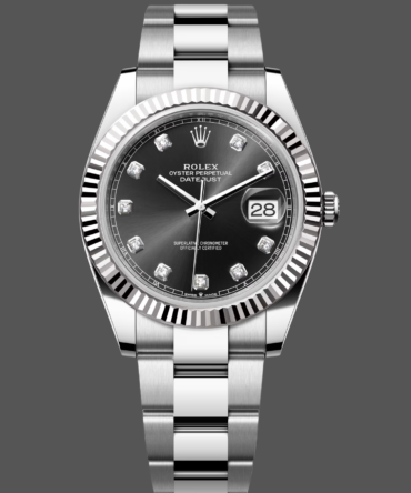 41 Fluted Bezel Black Diamond Dial 12644334 Mens Replica Watch