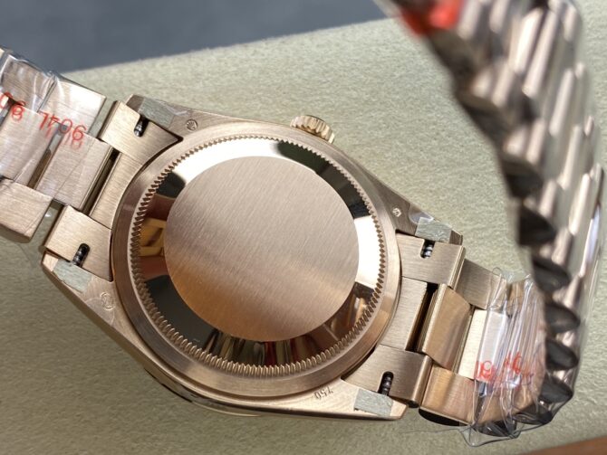 Replica Rolex Day Date Oyster 36 mm Everose Gold Diamonds Bezel M128345RBR 0068