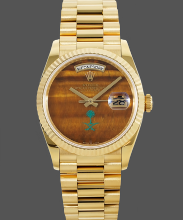 Replica Rolex Day Date Sapphire Mirror Watch with 36mm Diameter Tiger's Eye Dial President