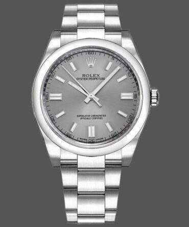 Rolex Oyster Perpetual 116000 Rhodium Grey Dial 36mm Unisex Replica Watch