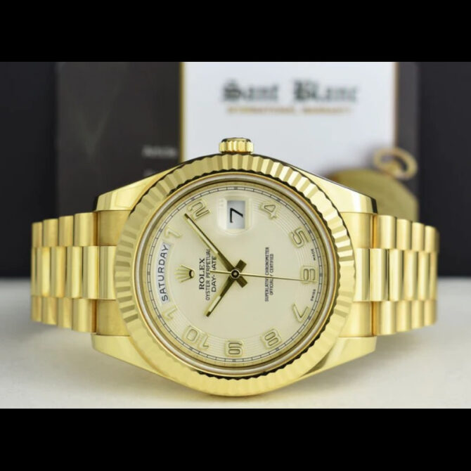 Replica Rolex Day-Date 218238 Ivory Dial Yellow Gold 41MM Mens Watch