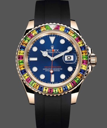 Rolex Yacht-Master 116695 Black Rubber Strap Blue Dial 40MM Mens Replica Watch