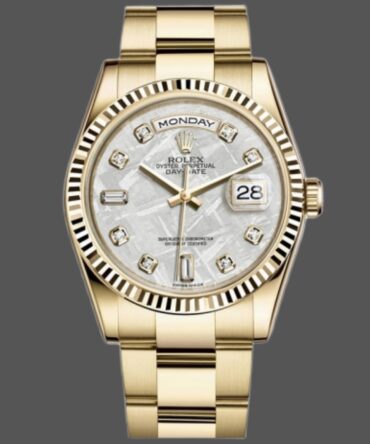Replica Rolex Day-Date 118238 Diamond Meteorite Dial 36mm Unisex Watch