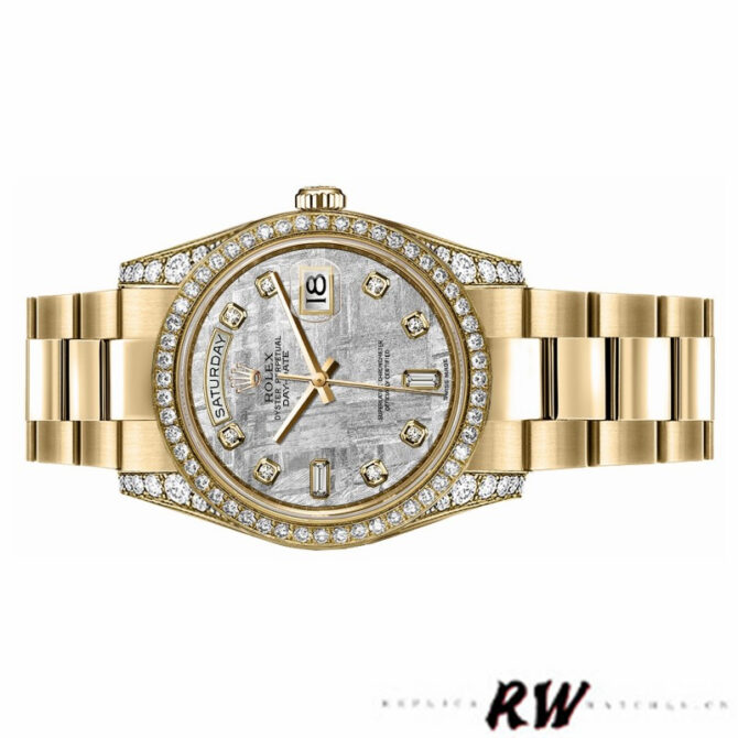 Replica Rolex Day-Date 118388 Yellow Gold Green Index Dial 36MM Unisex Watch