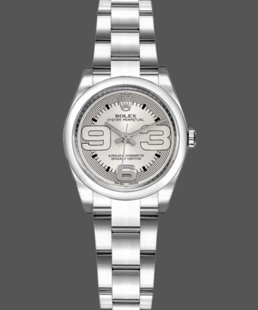 Rolex Oyster Perpetual 176200 Silver Arabic Dial Oyster Bracelet 26mm Lady Replica Watch
