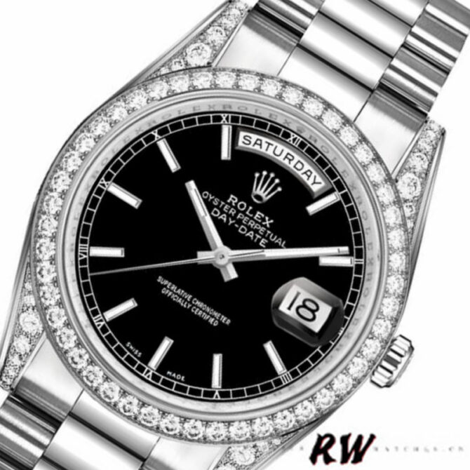 Replica Rolex Day-Date 118388 Yellow Gold Green Index Dial 36MM Unisex Watch