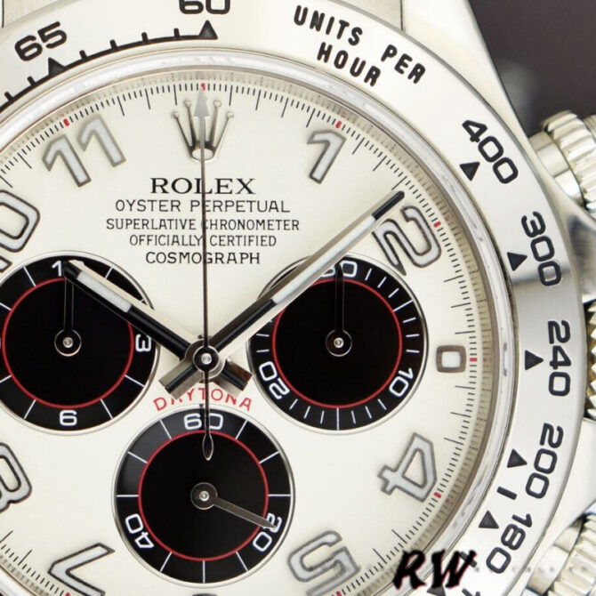 Rolex Daytona 116519 White Dial Black Eyes 40mm Mens Replica Watch