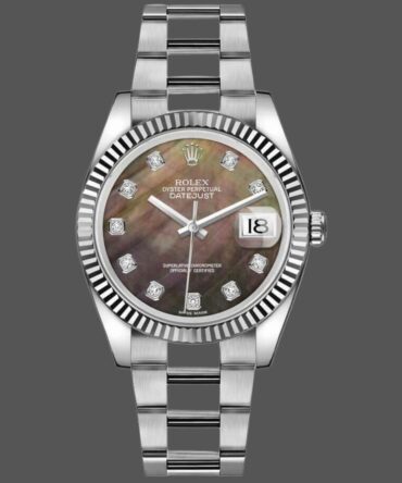 34 Black MOP Diamond Dial Automatic 36mm Unisex Replica Watch