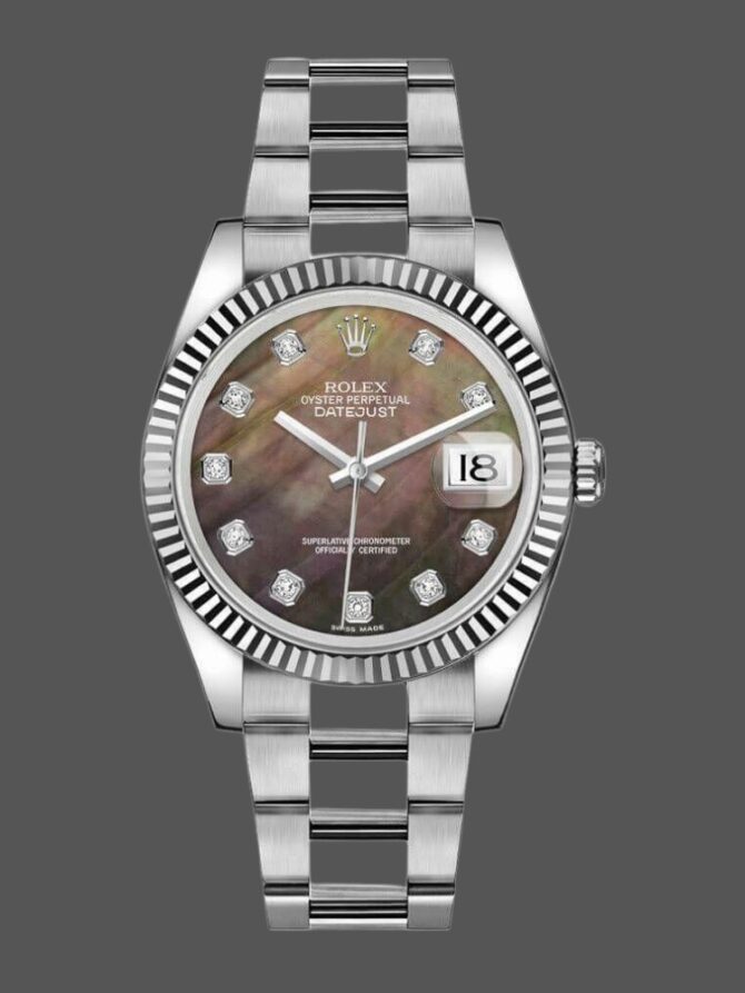 34 Black MOP Diamond Dial Automatic 36mm Unisex Replica Watch