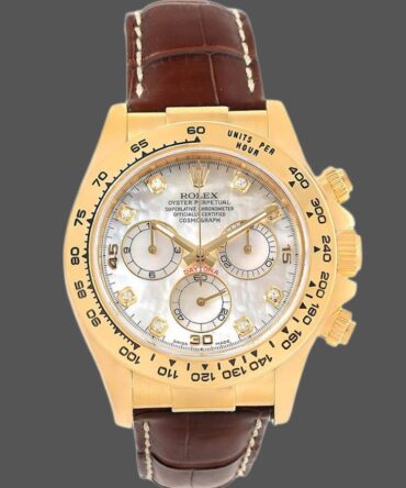 Rolex Daytona 116518 MOP Diamond Dial Brown Leather strap 40mm Mens Replica Watch