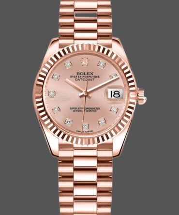 8841 Rose Gold Pink Diamond Dial 31mm Lady Replica Watch