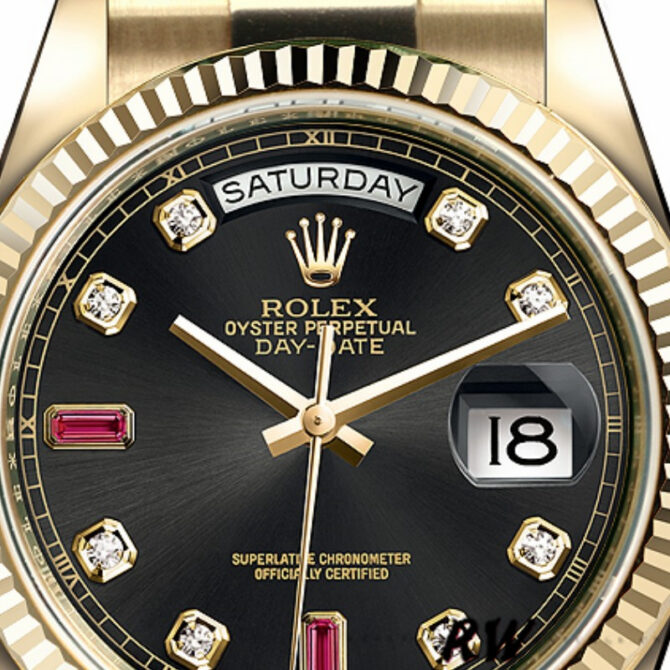 Replica Rolex Day-Date 118235 MOP Black Dial 36mm Unisex Watch