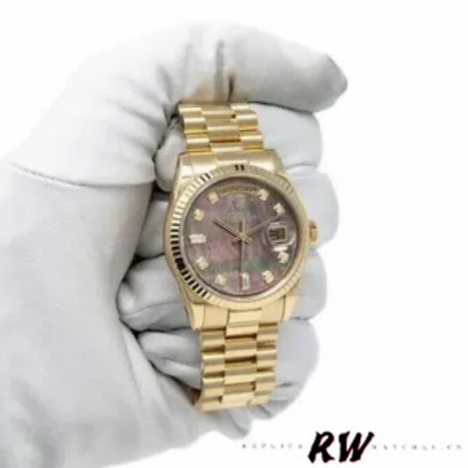 Replica Rolex Day-Date 118238 Dark Mother of Pearl 36mm Unisex Watch