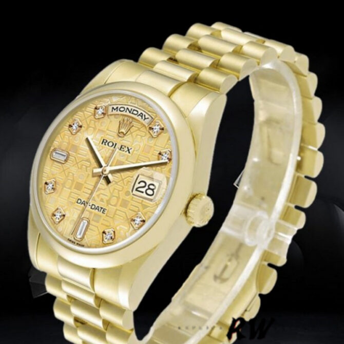 Replica Rolex Day-Date 118209 Black dial 36mm Unisex Watch
