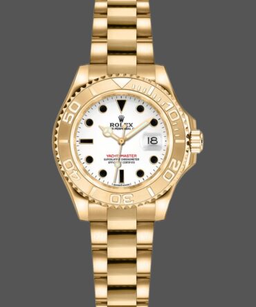 Rolex Yacht-Master 169628 Yellow Gold White Dial 29MM Lady Replica Watch
