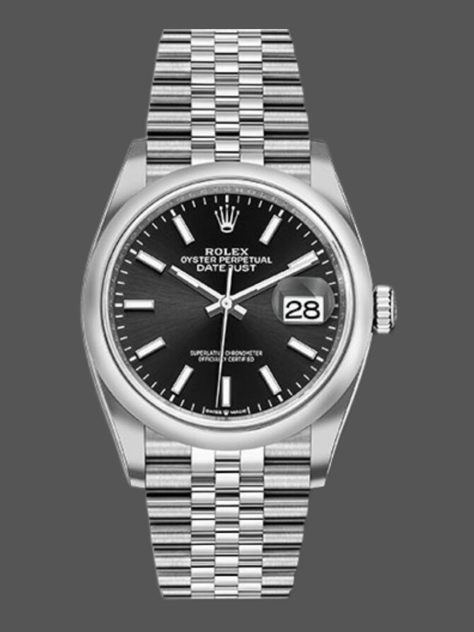 1541100 Black Index Dial Stainless Steel 36MM Unisex Replica Watch
