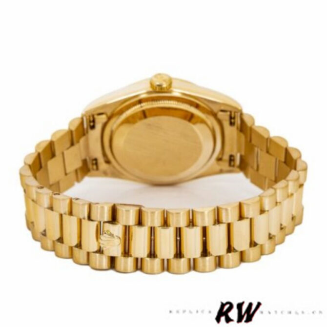 Replica Rolex Day-Date 118208 champagne dial Arabic Numeral Hour Markers yellow gold 36mm Unisex Watch